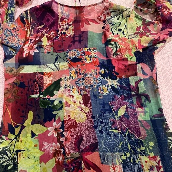 NWOT Christopher & Banks Multicolored Boho Hippie Top - Picture 9 of 10